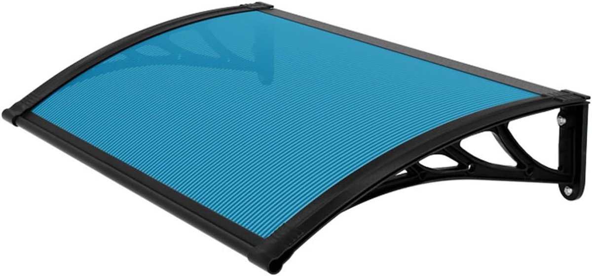 Deurluifel Polycarbonaat - Terrasluifel Regenbescherming - Buitenbescherming - Schuin Waterafvoerend Oppervlak - 100 x 60 cm - Blauw