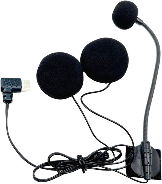Motorhelm Speaker - Motorfiets Microfoon - Communicatie Verbeteren - HD Ruisonderdrukking - Type-C Aansluiting - Zwart