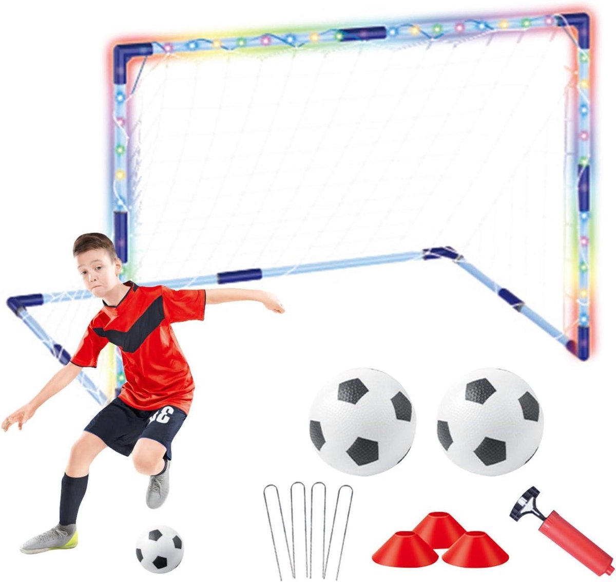 Draagbaar Voetbaldoel - Pop-up Doel - Buiten Spelen - Snel Op te Zetten - 95 x 69 x 69 cm