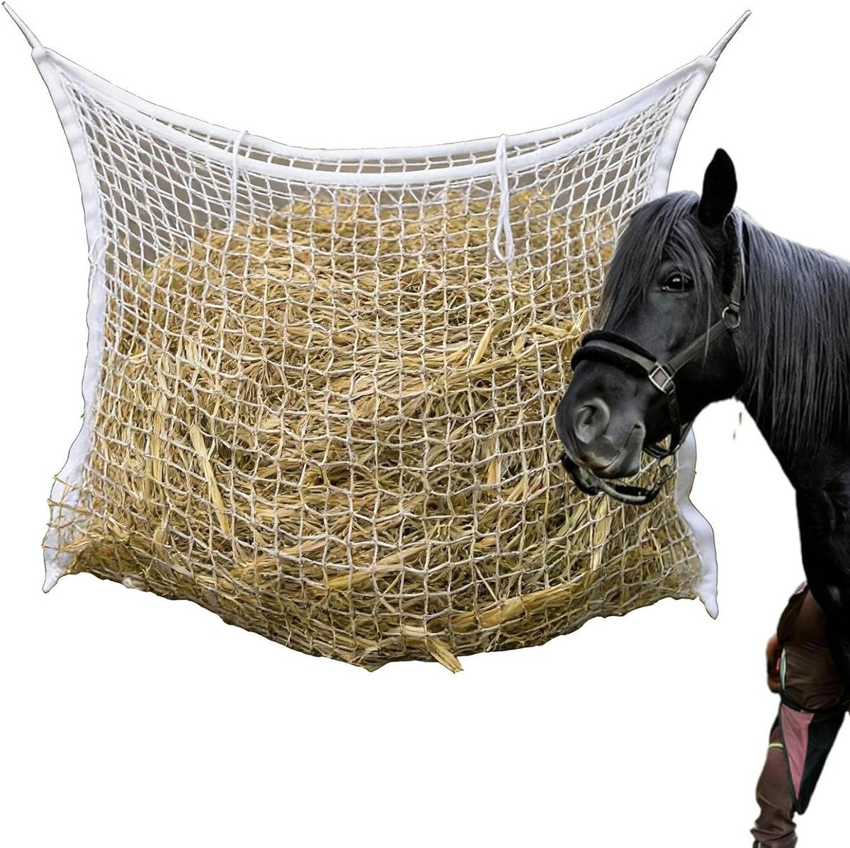 Hooinet Paarden - Hooizak Geiten - Langzaam Voeren - Scheur- en Bijtbestendig - 100x160 cm - Groen