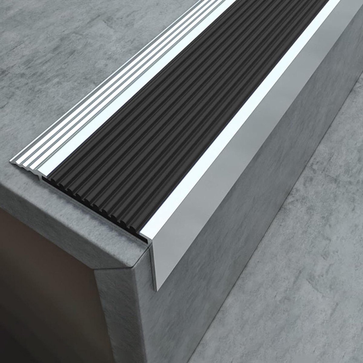 Traprand Beschermer - Antislip Strip - Veilig Lopen - Waterdicht Roestvrij - 1 meter - Aluminium