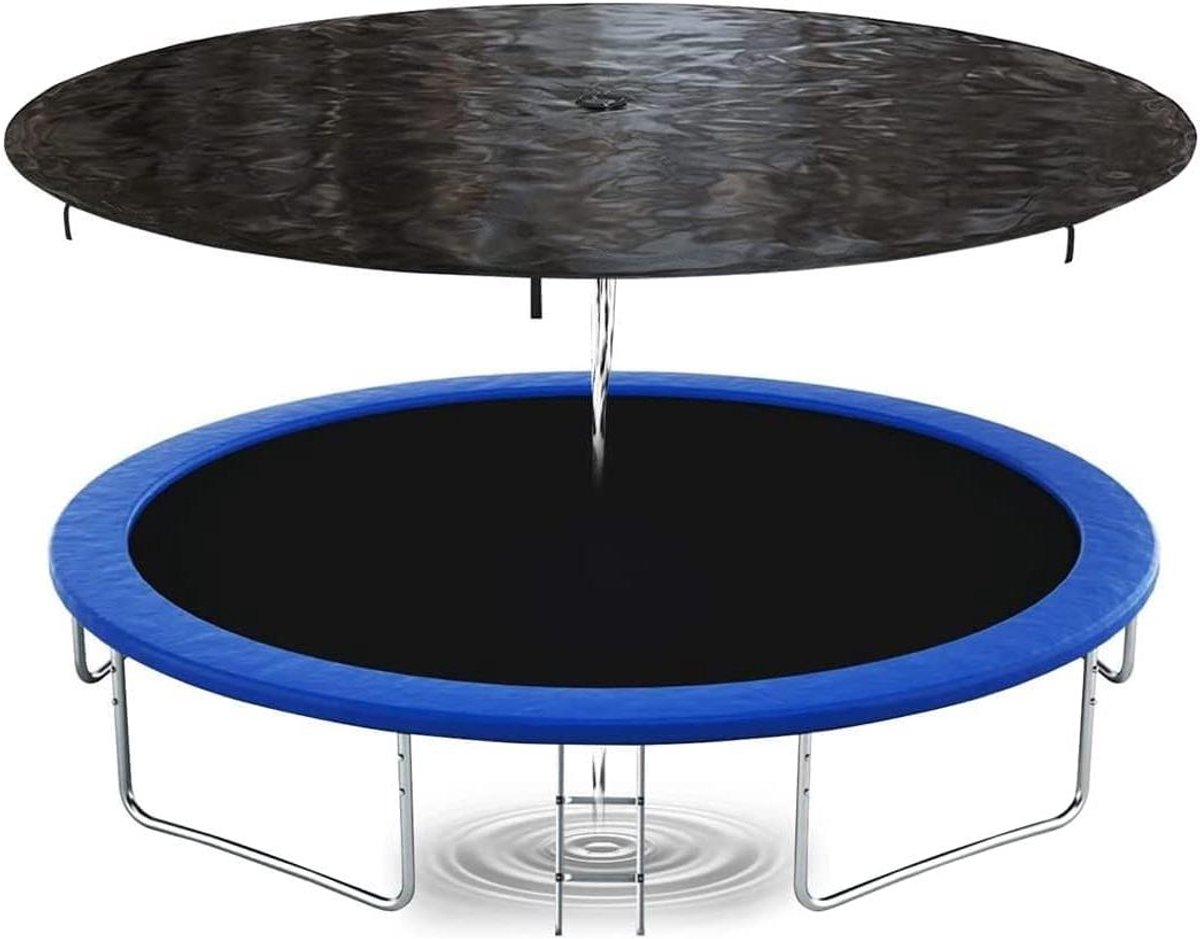 Trampoline Beschermhoes - Trampolinehoes Veiligheidshoe - Trampoline Beschermen - Wind- en Waterdicht - 244 meter diameter - Zwart