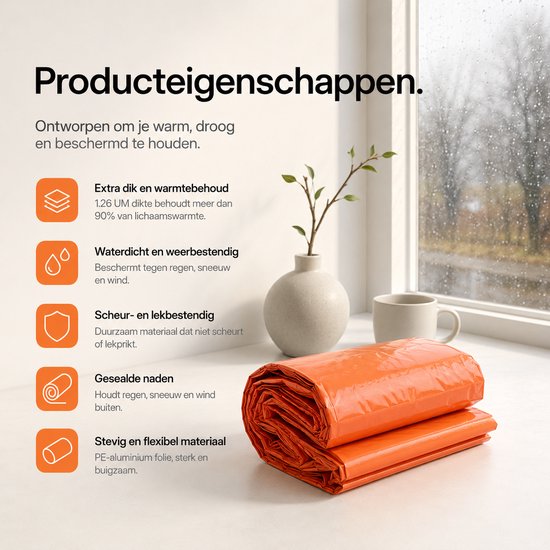 BOTC Noodslaapzak - Survival Slaapzak - 2 stuks - Emergency Sleeping Bag - Outdoor slaapzak - Backpack - Oranje
