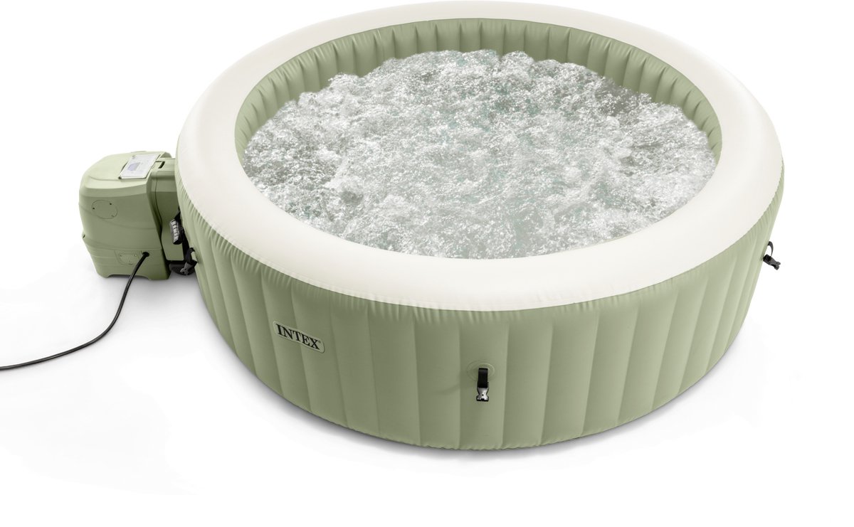 Intex PureSpa Bubble Massage inflatable hot tub - 6 people - Ø 216 x 71 cm - Olive green