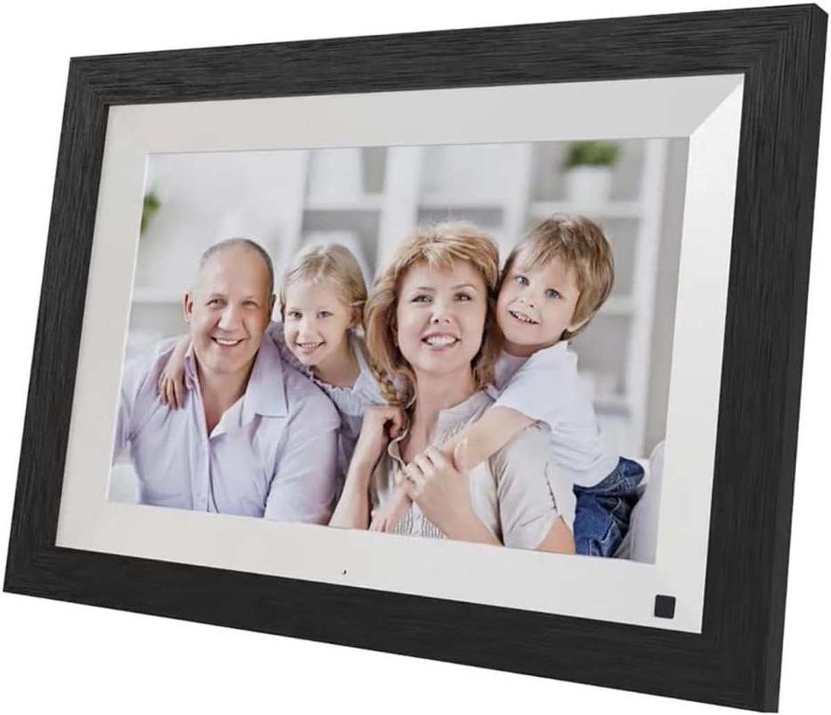 Digitale Fotolijst - Smart Frame - Foto's Delen - IPS Touchscreen - 101 inch - Hout