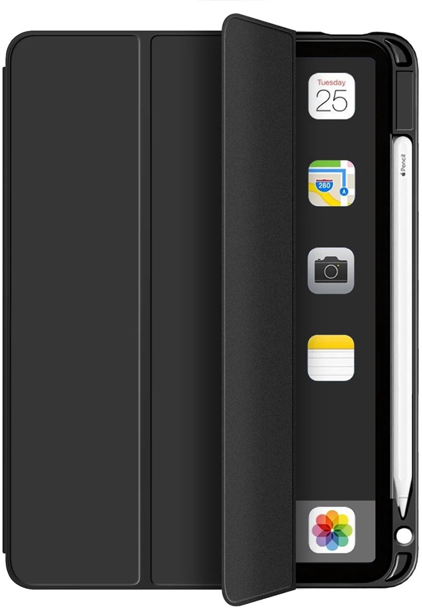Eiger, Hoesje geschikt voor iPad 10.9 inch (2022-2023) - Versterkt Folio met Magnetische Standaard, Zwart