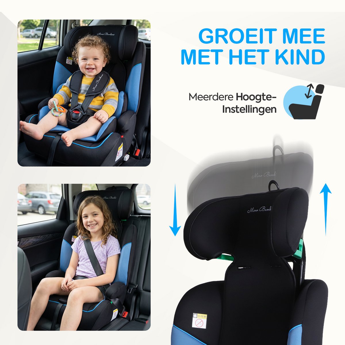 Mino Bambino i-Size Autostoel - Isofix - Blauw thumbnail 4