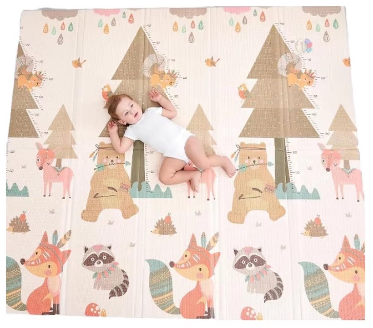 Baby Speelmat - Kruipkleed Peuters - Veilig Spelen - Dubbelzijdig Bedrukt - 195x148 cm Opvouwbaar - Meerkleurig — afbeelding 4
