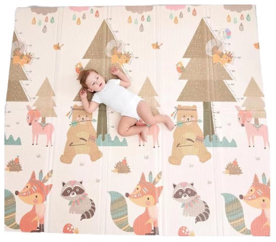 Baby Speelmat - Kruipkleed Peuters - Veilig Spelen - Dubbelzijdig Bedrukt - 195x148 cm Opvouwbaar - Meerkleurig — afbeelding 4