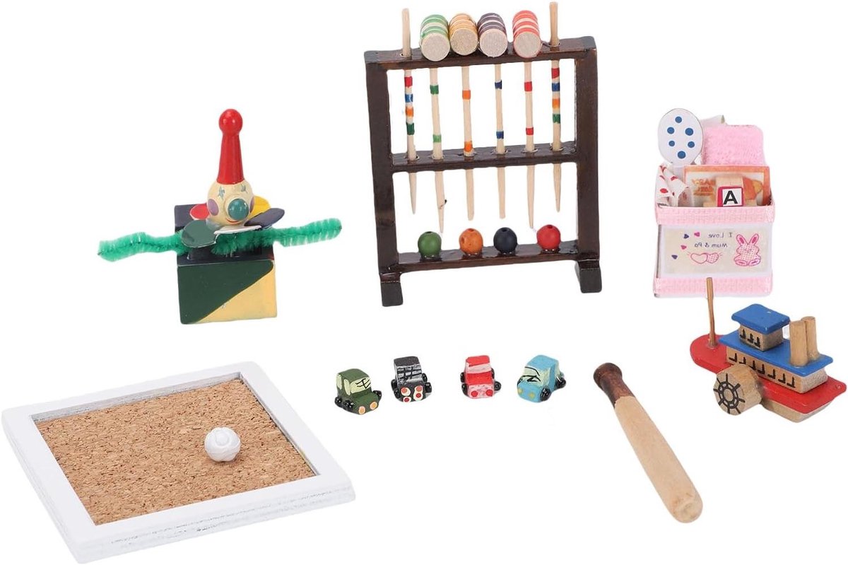Miniatuur Croquet Set - Poppenhuis Decoratie - Fantasierijk Spelen - Schaal 1:12 - 10 x 8 x 4 cm