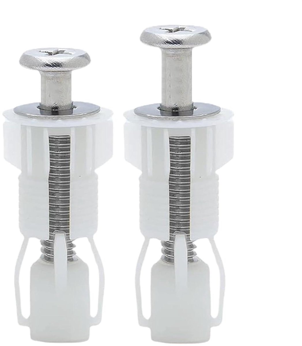 Toiletzitting Bevestigingsset - Toiletbril Schroeven - Badkamer Reparatie - Heavy Duty Metaal - 1.77 inch - Zilverkleurig