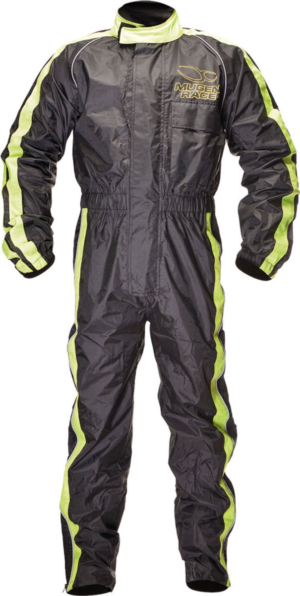 MUGENRACE RS-1 Zwart Fluo Geel 1-delig Regenpak - One Piece Suit