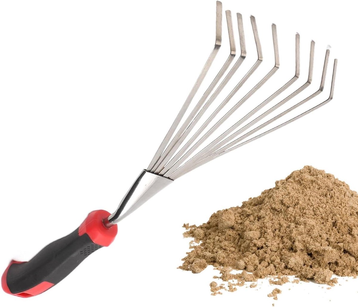 Handhark Tuin - Tuingereedschap Onkruidsteker - Grond Bewerken - Negentanden Ontwerp - 37 cm - Metaal