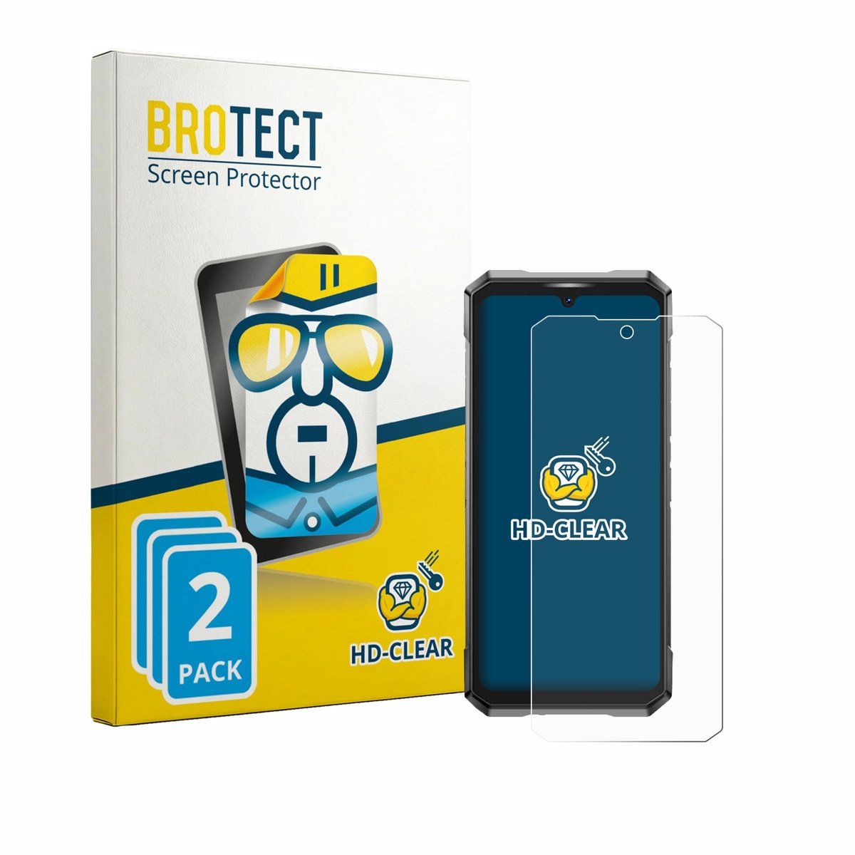 BROTECT - Screenprotector voor Doogee S200 Ultra - Folie Beschermfolie transparant 2 Stuks