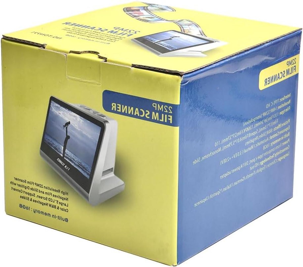 Film Scanner - Dia Scanner Negatief Scanner - Oude Films Digitaliseren - 22 Megapixel Sensor - 5 inch LCD - Wit
