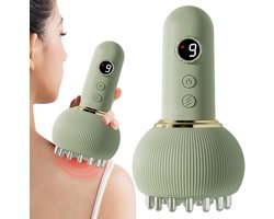 Lymfedrainagemassager — Massageapparaat — Massagetool — Met functies voor microstroom, rood licht, warmte en vibratie — Voor het hele lichaam — Groen
