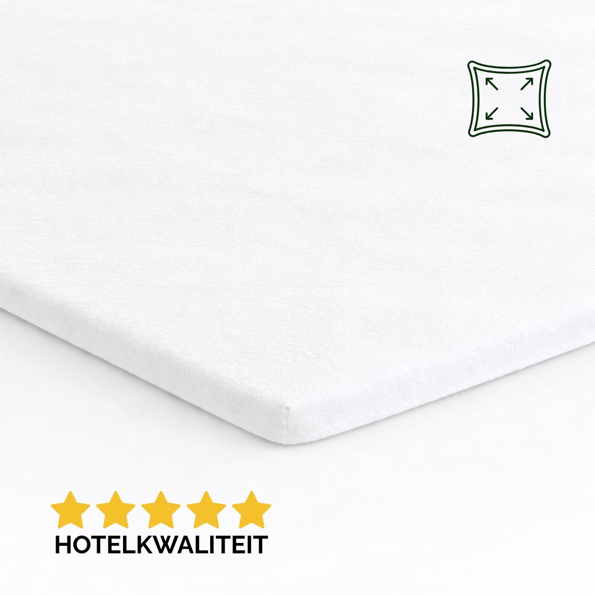 Droomtextiel Topper Molton Hoeslaken Stretch - 180x220 cm - Matrasbeschermer - Hoogwaardige Kwaliteit