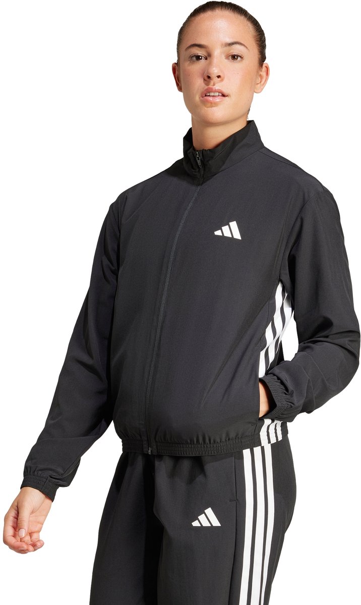 Adidas Performance Train Essentials 3-Stripes Woven Warm-Up Jack Dames Zwart