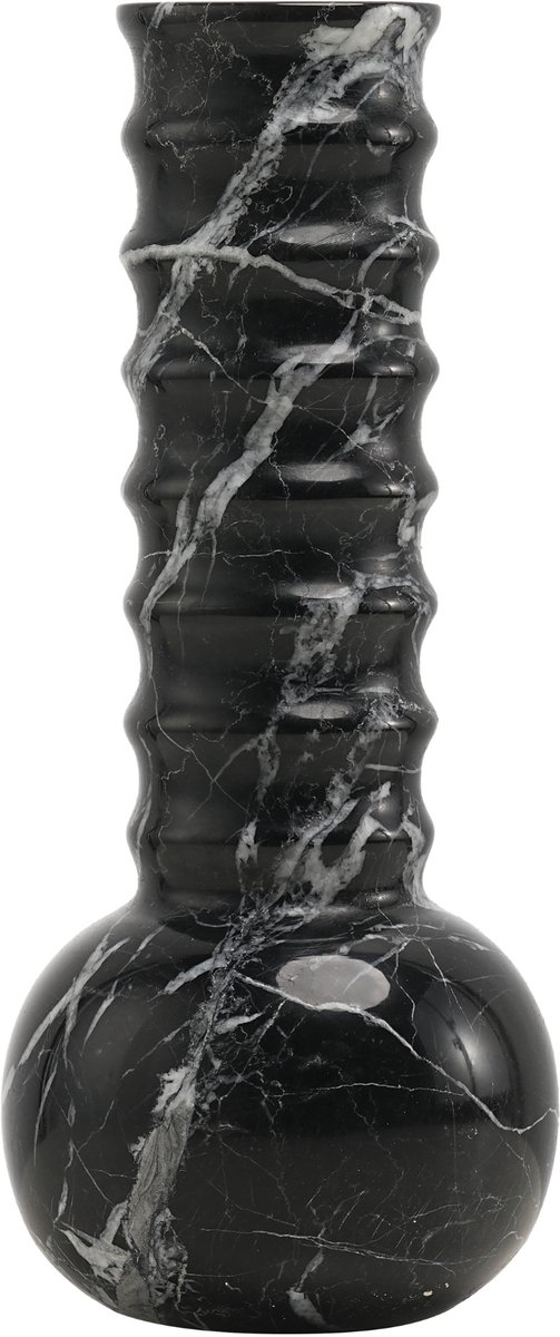 Marmeren Vaas Ribbel Zwart