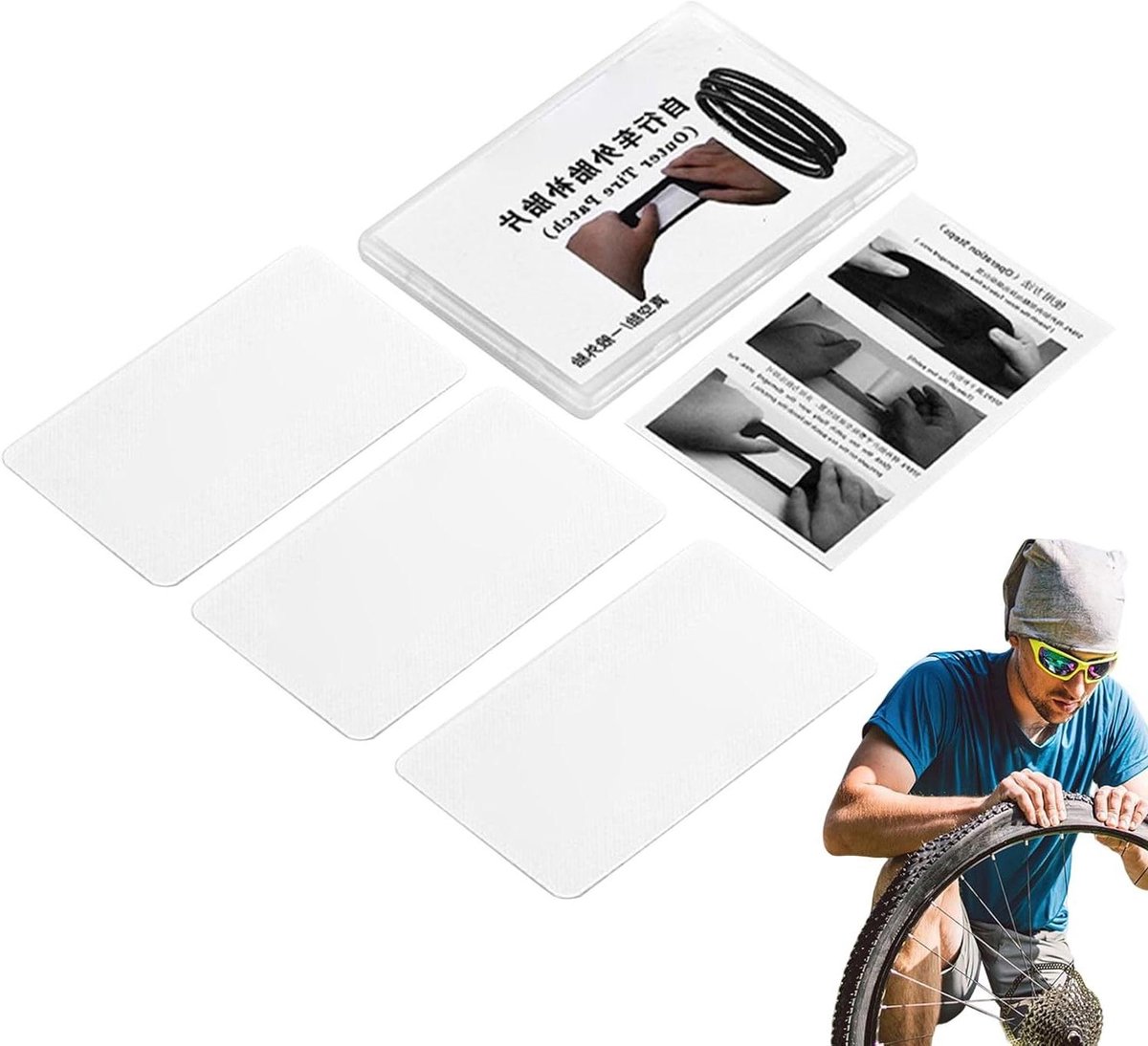 Fietsband Reparatieset - Plakset Lekke Banden - Onderweg Repareren - Zonder Demontage - 75x4cm - Niet gespecificeerd