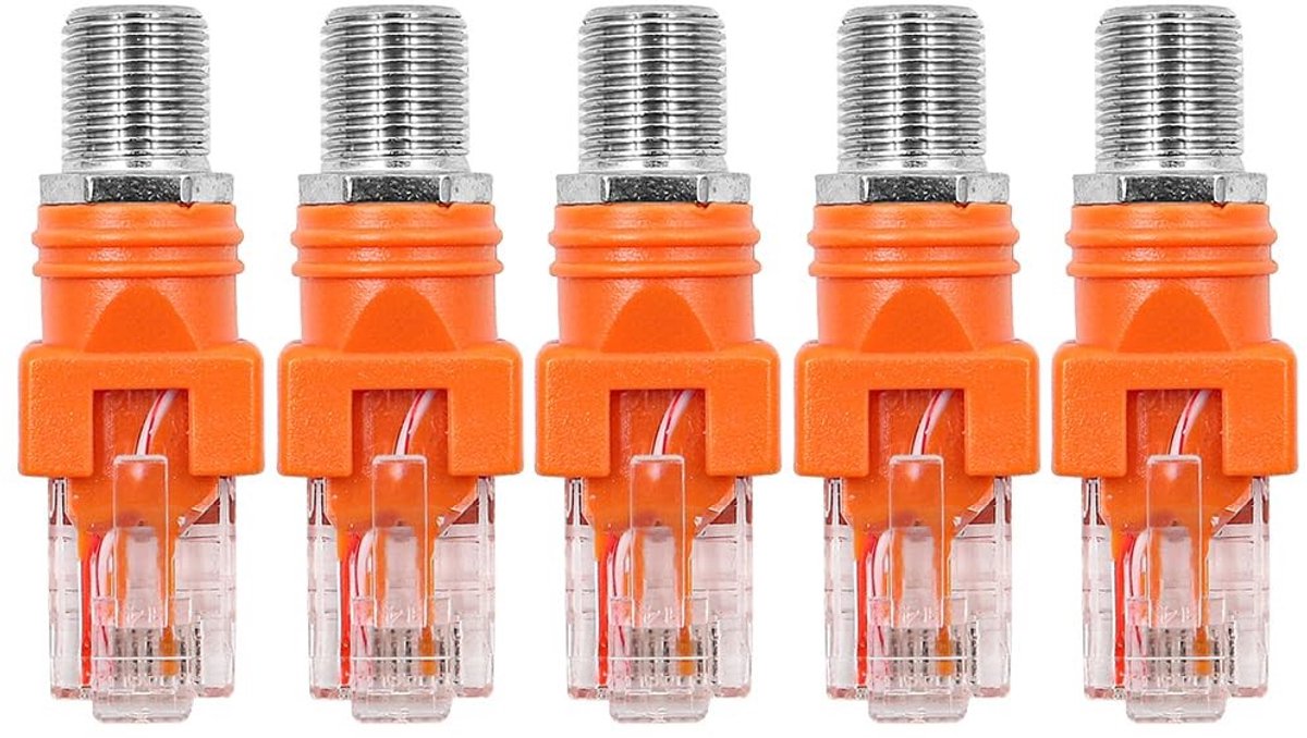 ONF3 - RF naar RJ45 Converter - Coax naar Ethernet Adapter - 5 Stuks - Kabeltesters - Netwerkverbinding - Geschikt voor verschillende toepassing...
