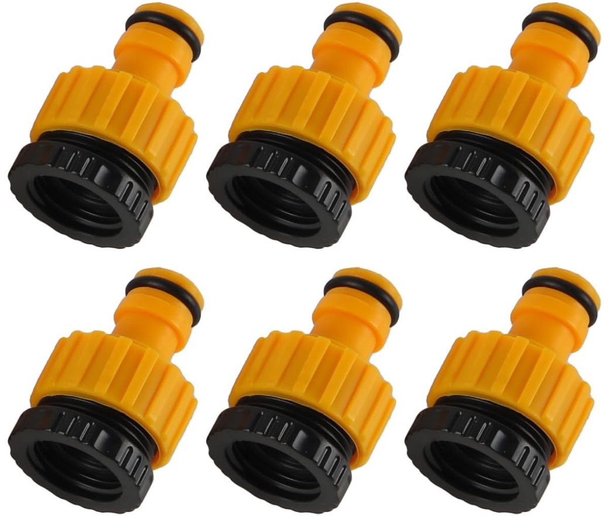 aladdien - Tuinslang Kraanadapter - Snelkoppelingen 1/2 inch - 6 Stuks - Waterleiding - 3/4 inch - Gemakkelijk te installeren - Voor tuingebruik - U...
