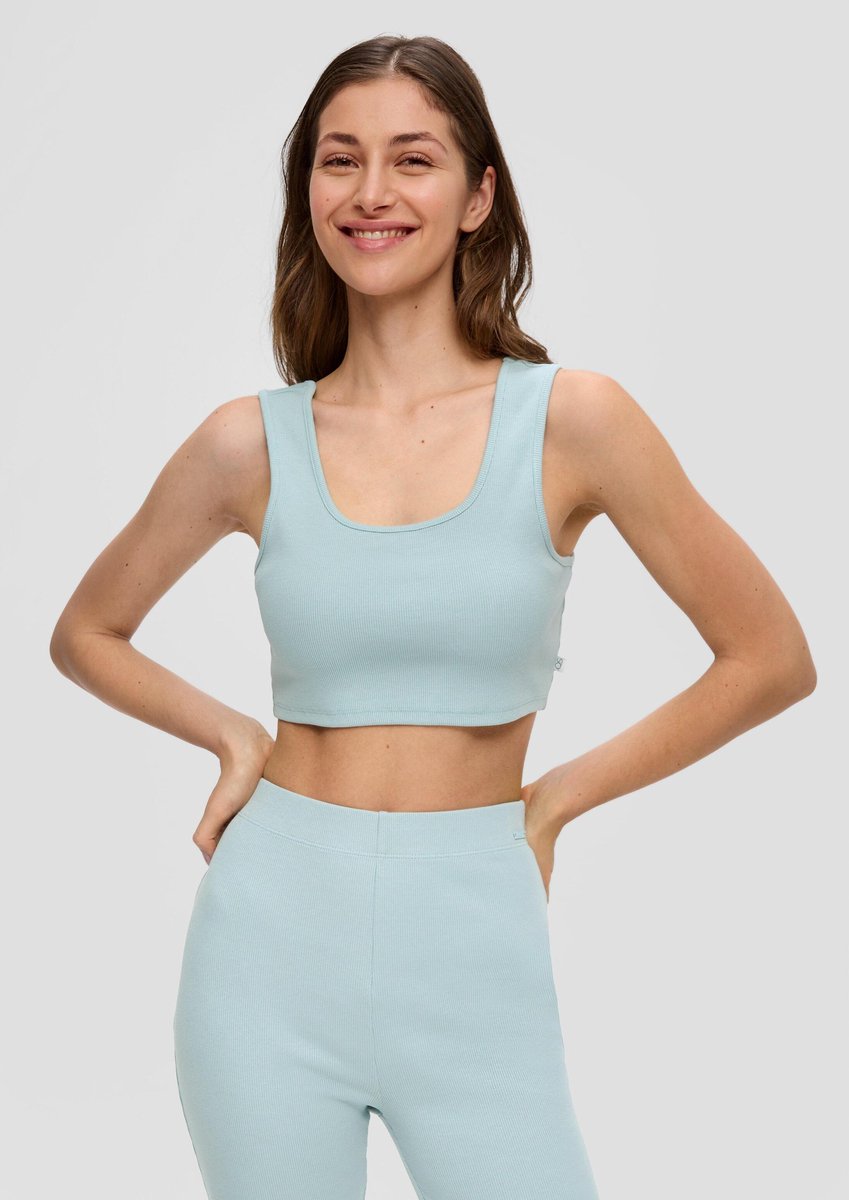 QS - female - Top van geribde stof