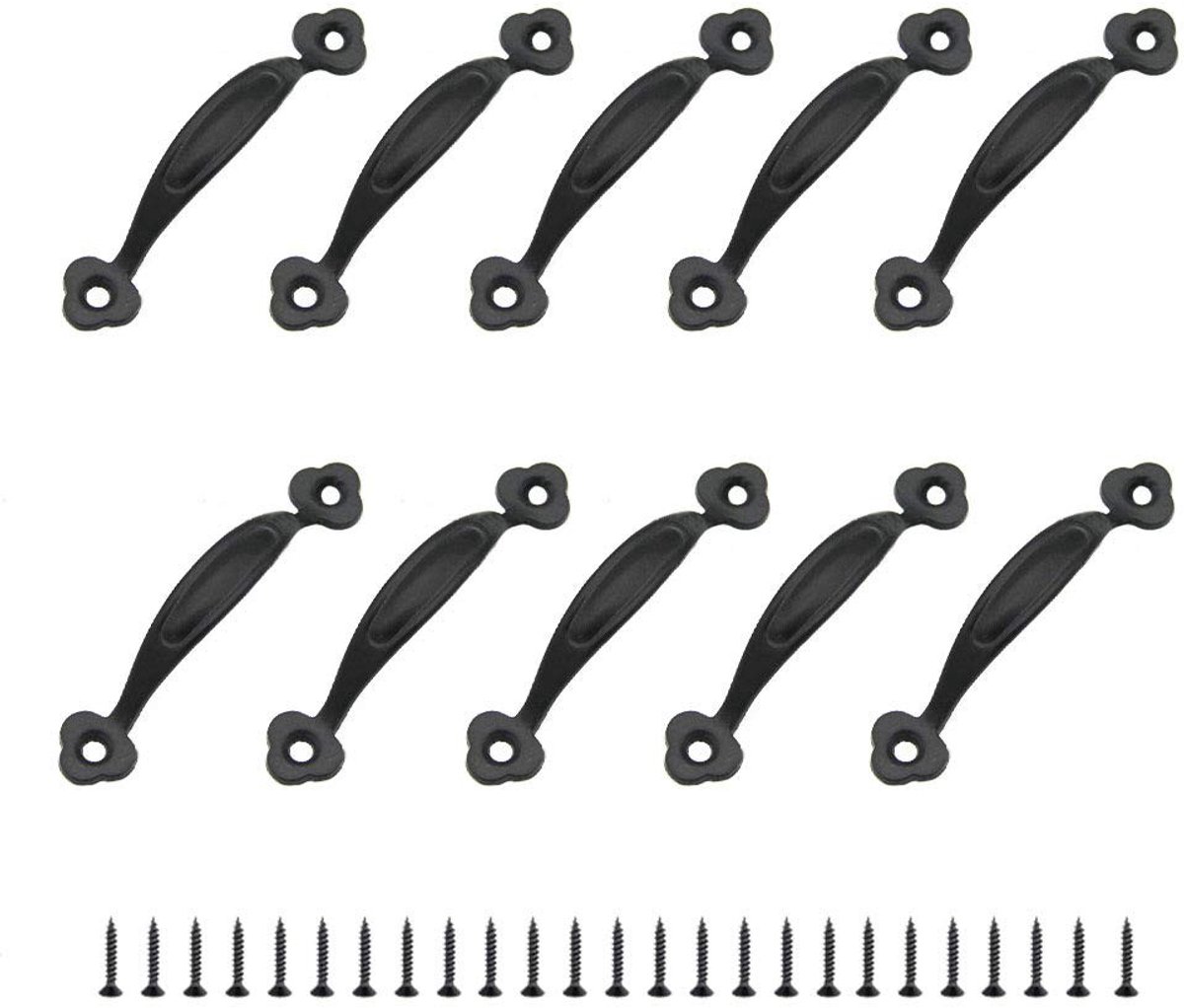 aladdien - Retro meubelgrepen - Antieke deurknop - Hoogwaardige zinklegering - Zwart - Handgreep voor kast en deur - 10 stuks - Geschikt voor keuken..