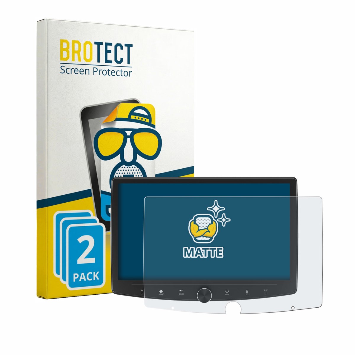 BROTECT - Screenprotector voor Eonon UX6SK2-PLUS - Folie Beschermfolie matte 2 Stuks