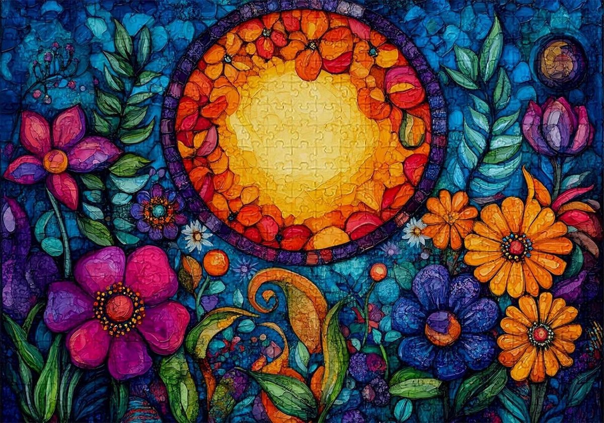Puzzel Bloemen - Jigsaw Puzzel - Ontspannende Bezigheid - Unieke Stukjes - 122 x 81 cm - Abstract