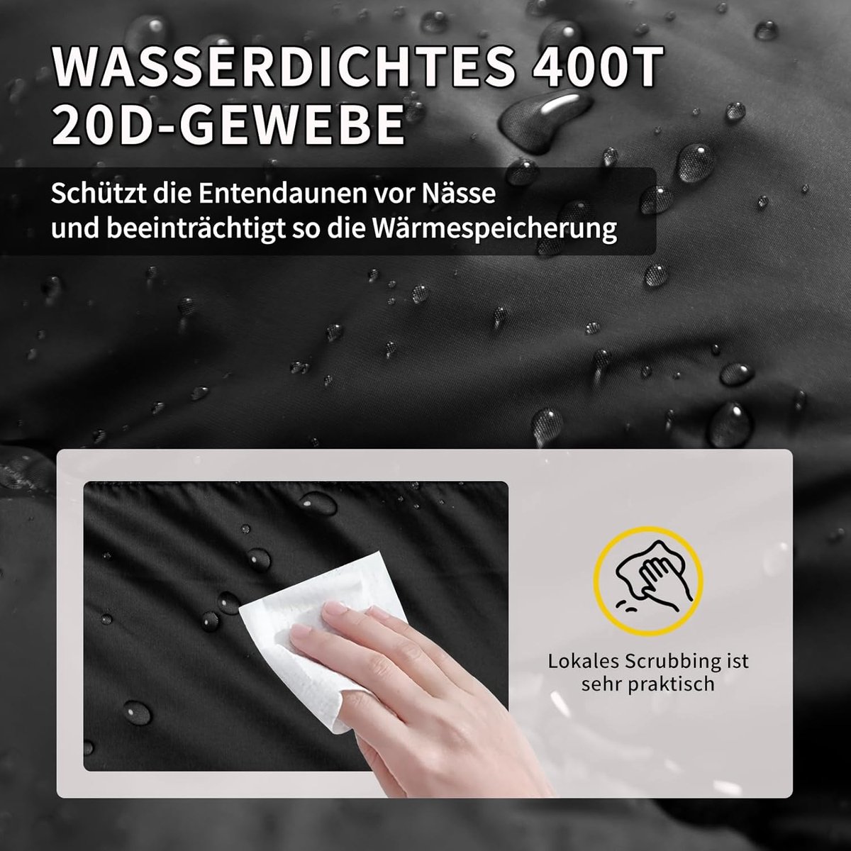 Donzen Slaapzak - Lichtgewicht Slaapzak - Kamperen en Backpacken - RDS Gecertificeerd Dons - 215 x 82 cm - Zwart