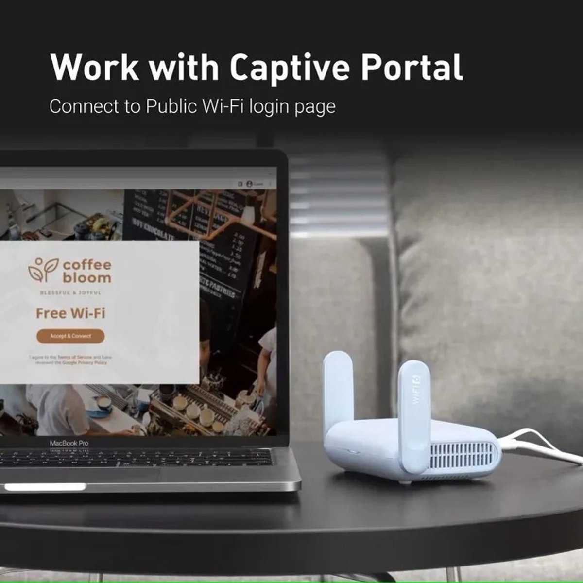 Emvae AX3000 WiFi 6 Reisrouter met VPN en 2.5G WAN thumbnail 3