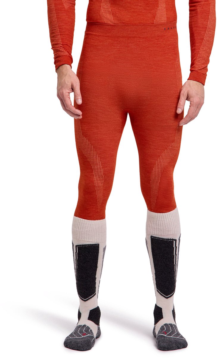 FALKE 3/4 Wool-Tech Tights sneldrogend wol functioneel functioneel ondergoed heren rood - maat L