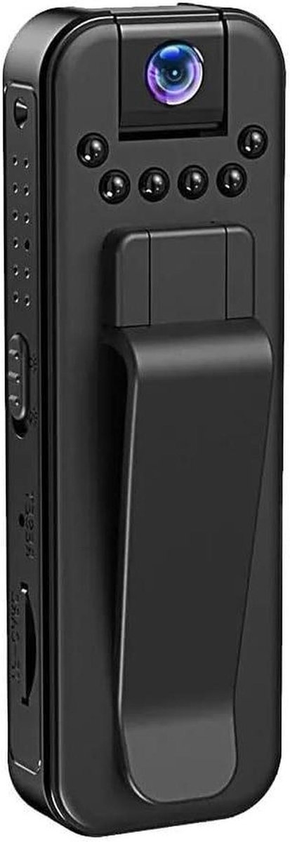 Lichaamscamera Mini - Draagbare Recorder - Veiligheid Toezicht - Infrarood Nachtzicht - 78x25x10 mm - Zwart