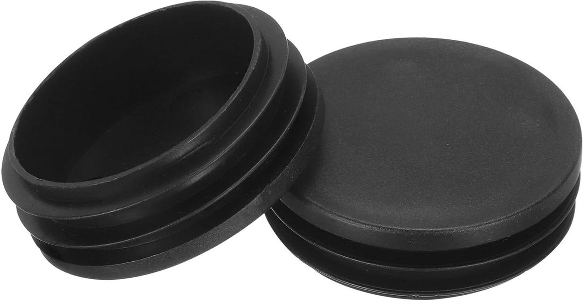 Gatstoppers Kunststof Rond - Buisdoppen Inzetstukken - Meubels Beschermen - Hoge Elasticiteit - 50 mm - Zwart