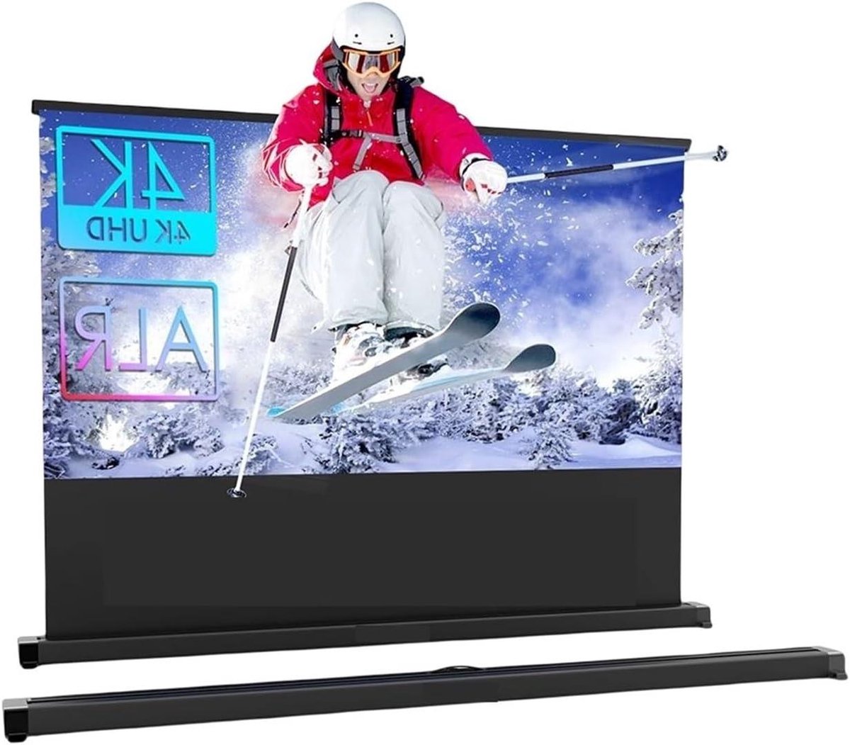 Projectiescherm - Draagbaar scherm - Thuisbioscoop - Opvouwbaar standaard - 125 cm - One Color