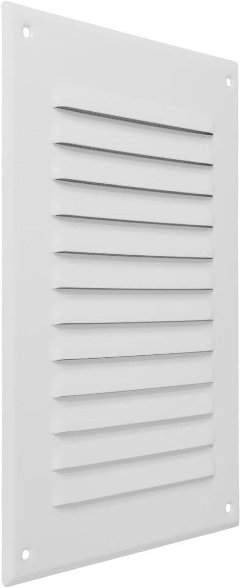 Ventilatierooster met insectenrooster - Afdekrooster ventilatie - Luchtstroom reguleren - Geïntegreerd beschermingsrooster - 117 x 180 mm - Wit