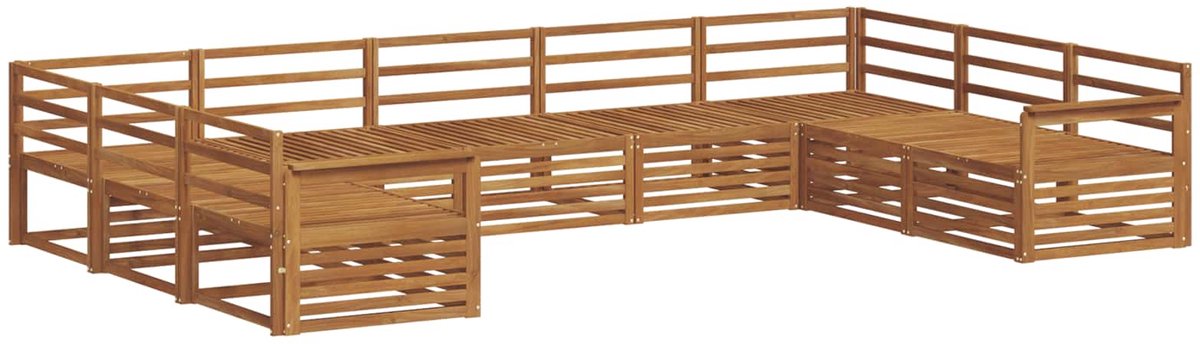 vidaXL Buiten - bank - set - 9 - st - Naturel - Massief - Acacia - Hout