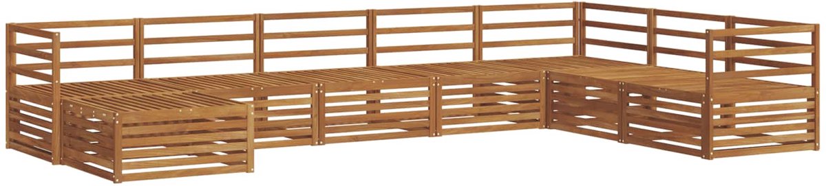 vidaXL Buiten - bank - set - 8 - st - Naturel - Massief - Acacia - Hout
