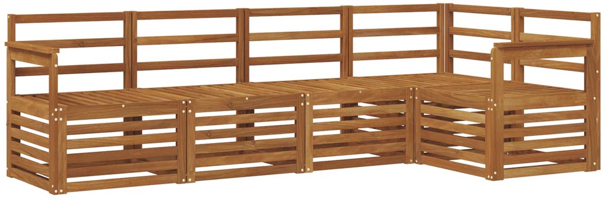 vidaXL Buiten - bank - set - 5 - st - 5-zits - Naturel - Massief - Acacia - Hout