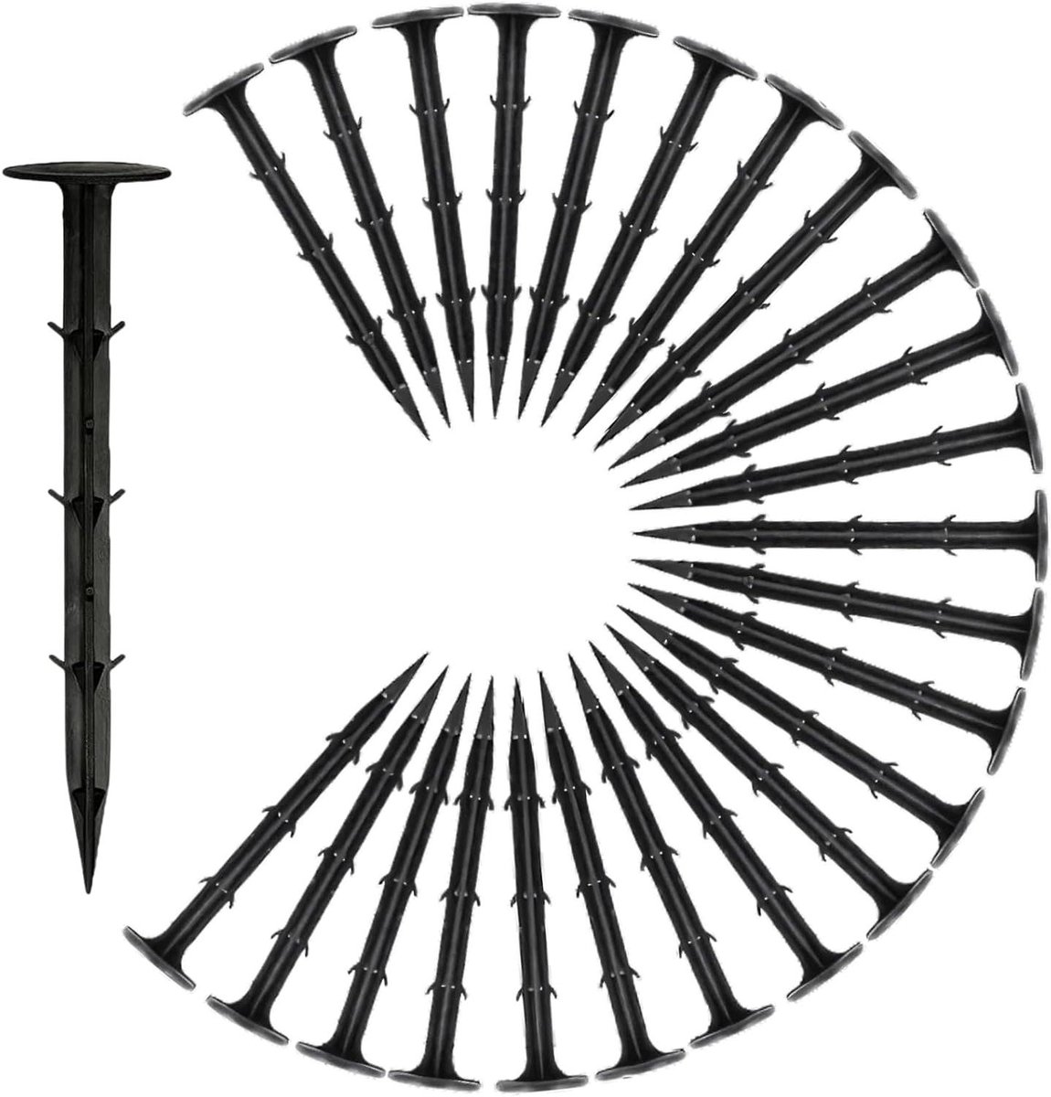 Onkruidmembraan - Tuinfolie Bodembedekker - Onkruid Voorkomen - Heavy-Duty 100GSM - 100 Haringen - Zwart
