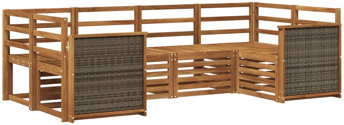 vidaXL Buiten - bank - set - 6 - st - 6-zits - Naturel - Massief - Acacia - Hout