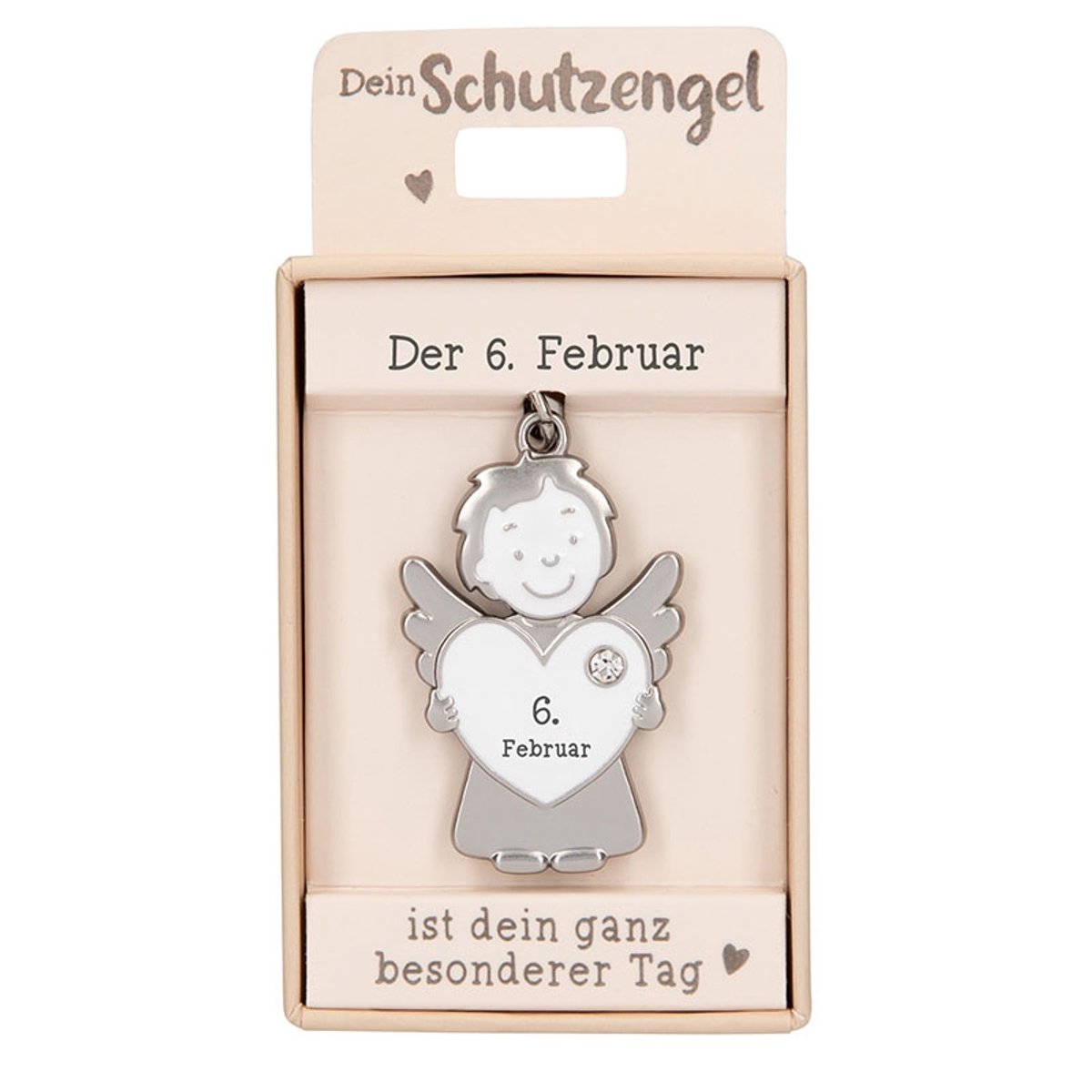 Depesche sleutelhanger engel gelukszakje 06 februari cadeau.
