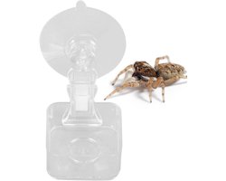 Reptielen Voederbak - Terrarium Voerbak Waterbak - Terrarium Inrichten - Lekdicht Zuignap Ontwerp - 4x4cm - Wit