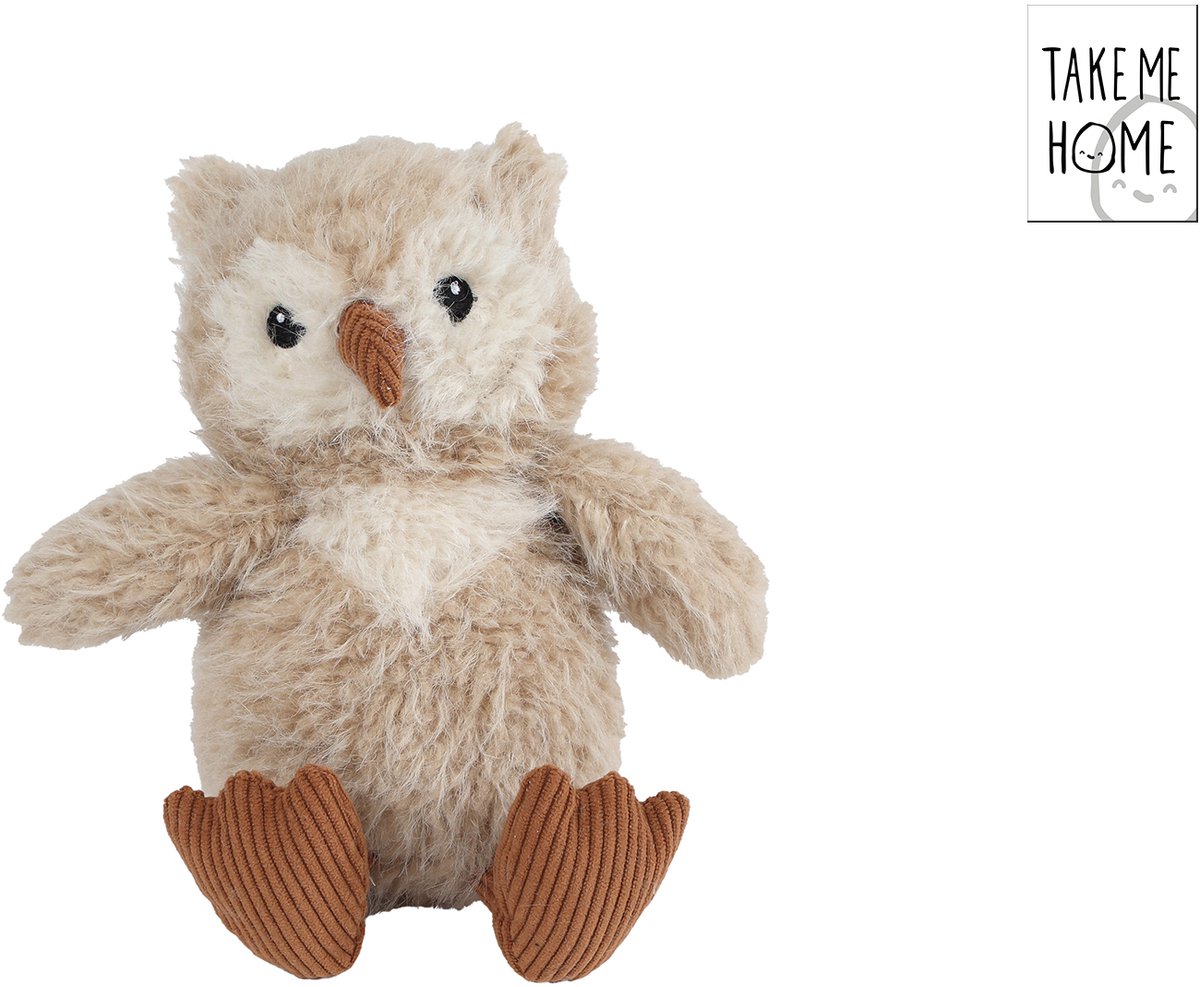 Take Me Home knuffel uil pluche 20cm bruin speelgoed.