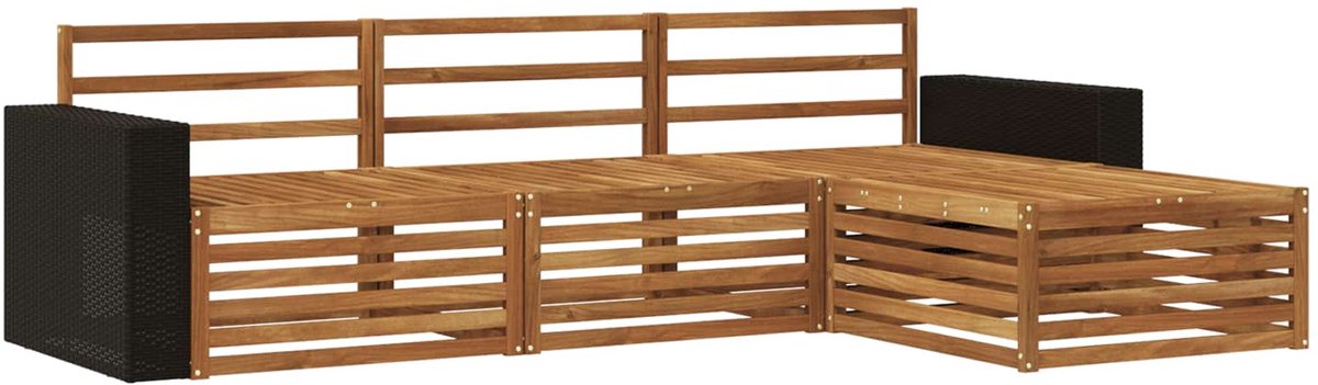 vidaXL Buiten - bank - set - 4 - st - 4-zits - Naturel - Massief - Acacia - Hout