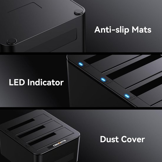 Harde Schijf Docking Station - Externe Opslag Harddisk Behuizing - Data Beheer - Ondersteunt 3 Schijven — afbeelding 2