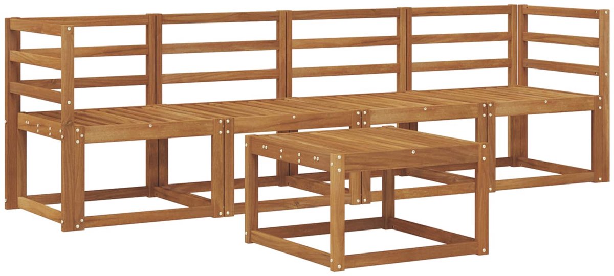 vidaXL Buiten - bank - set - 5 - st - 4-zits - Naturel - Massief - Acacia - Hout
