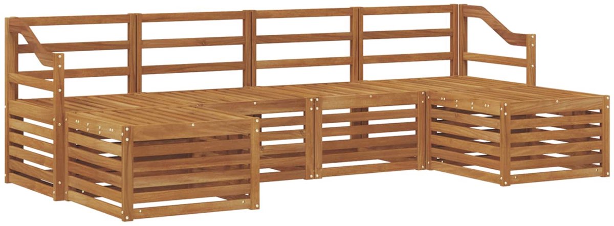 vidaXL Buiten - bank - set - 6 - st - 6-zits - Naturel - Massief - Acacia - Hout