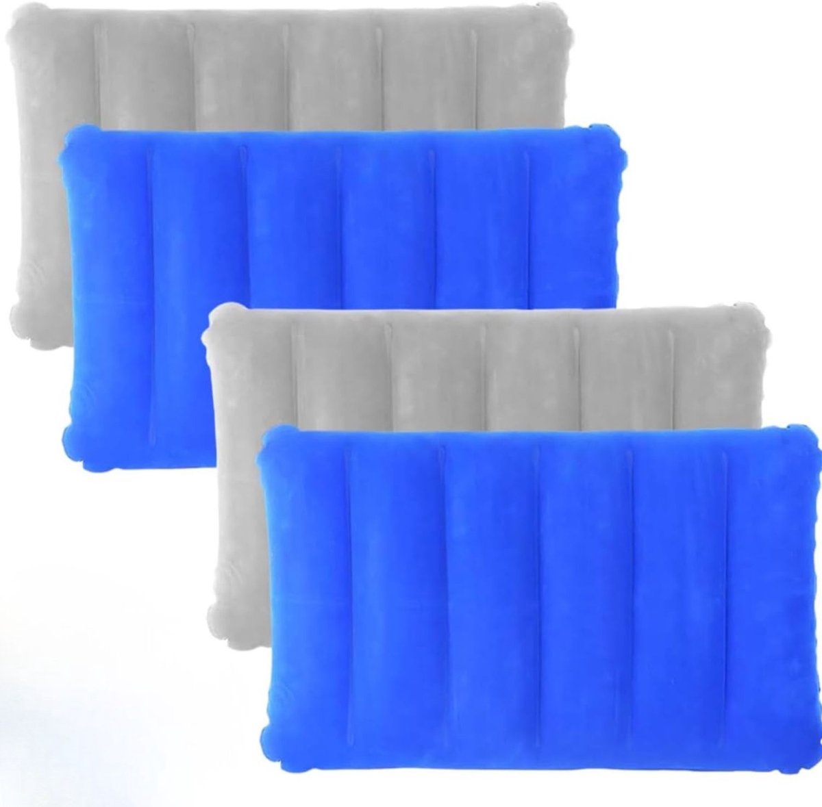 Opblaasbaar Kussen - Reiskussen - Kampeer Kussen Opblaasbaar - Kampeerkussen - Lichtgewicht En Snel Opblaasbaar - Kussen - Geschikt voor buiten - Lichtgewicht en draagbaar - Grijis, Blauw - 4 Stuks - van Imperatoris